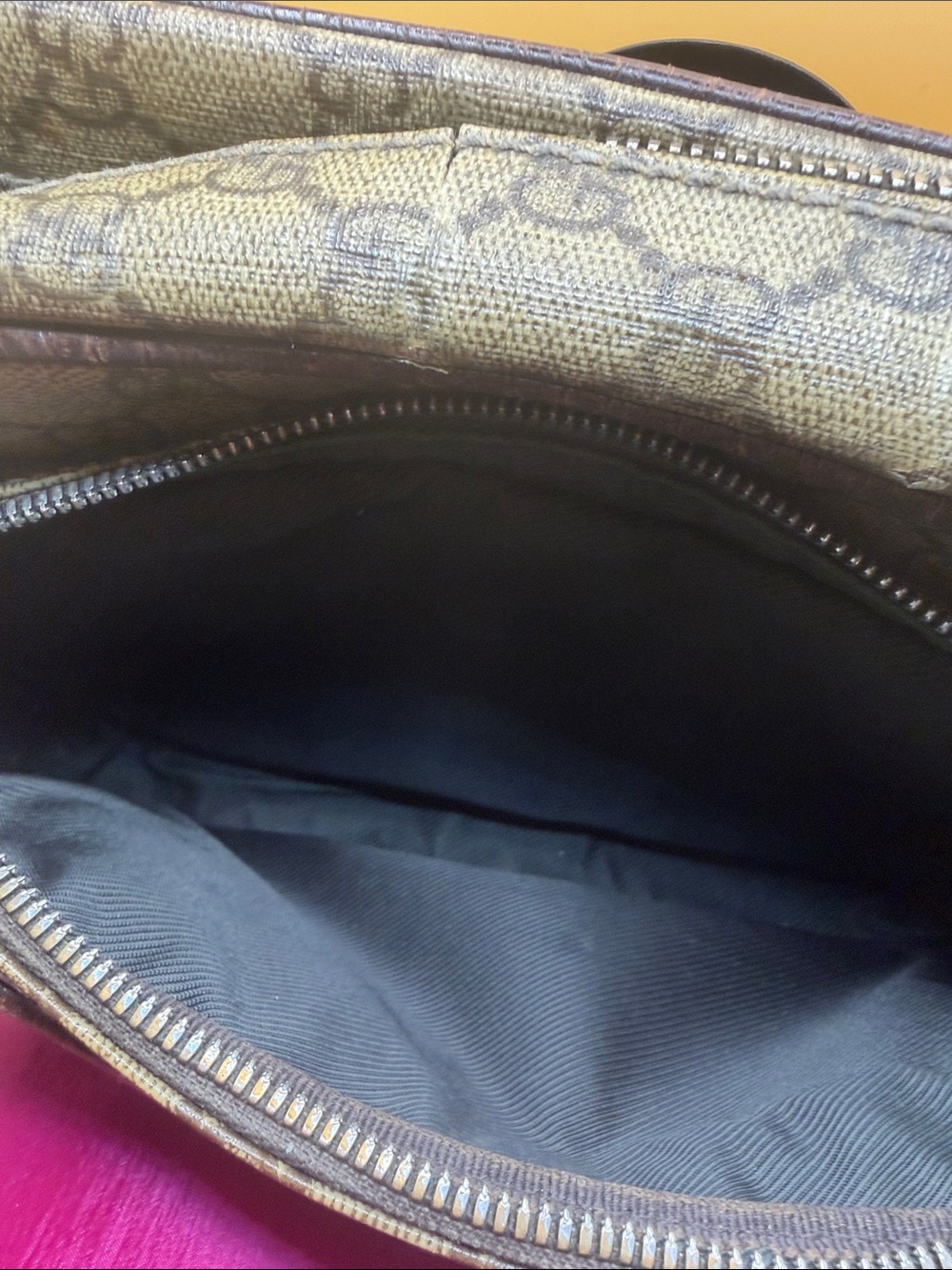 Gucci Brown GG Supreme Belt Bag with Dark Leather Trim - Picture 7 of 7